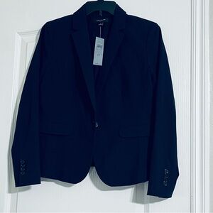 (NWT)Ann Taylor Navy Single-Button Tailored Blazer Size 4